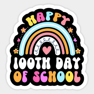 Happy 100Th Day Of School Teacher Kids 100 Days Rainbow Sticker